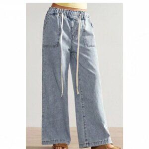 NEW 2026 Lightwash Drawstring Jeans Large